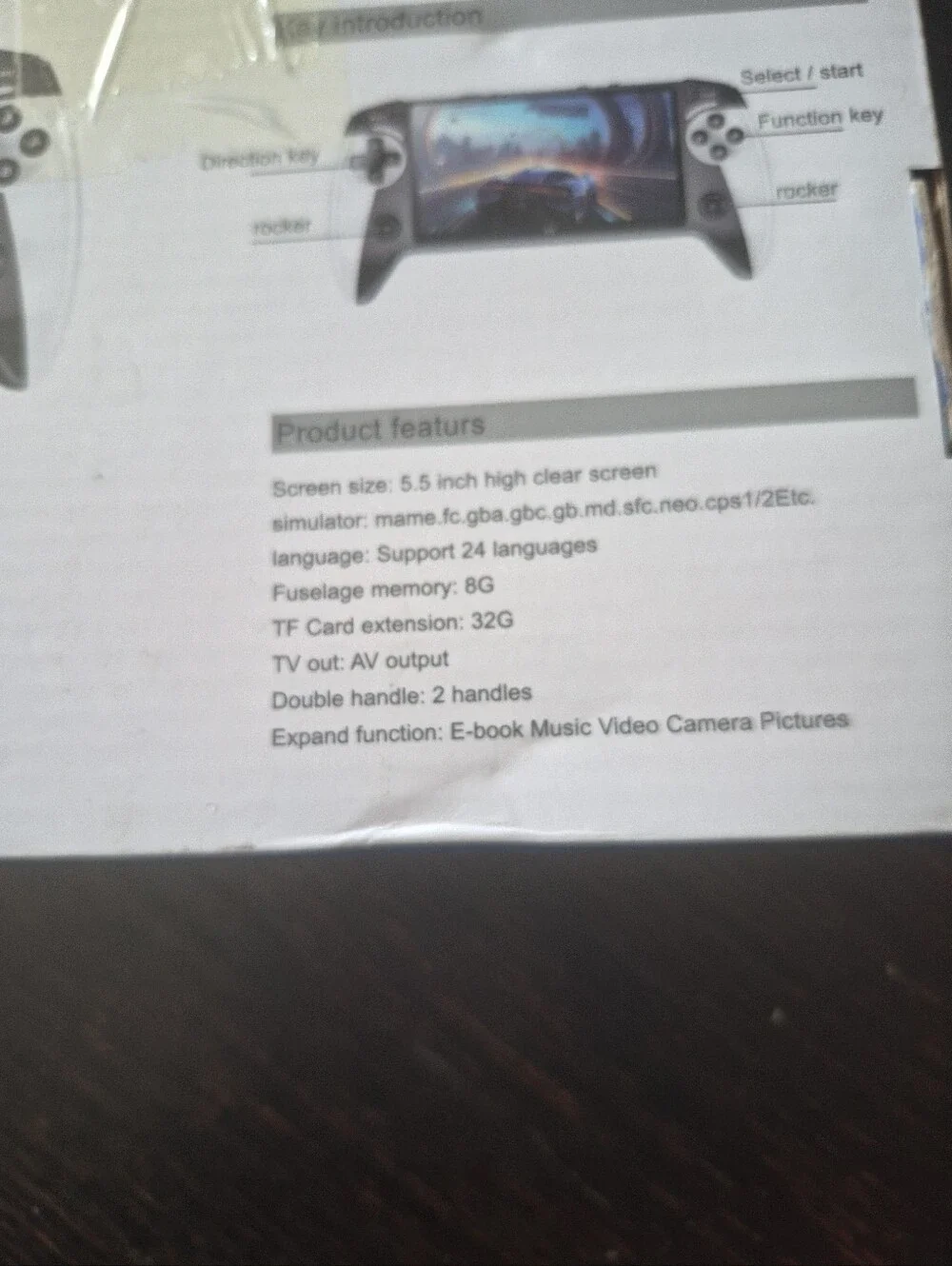 BLACK HAWK X9 Handheld Game Console 5.5